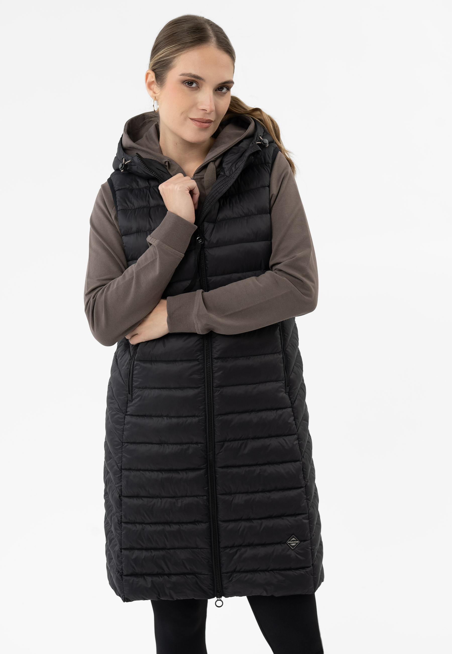 Długi bezrękawnik V-CLARA